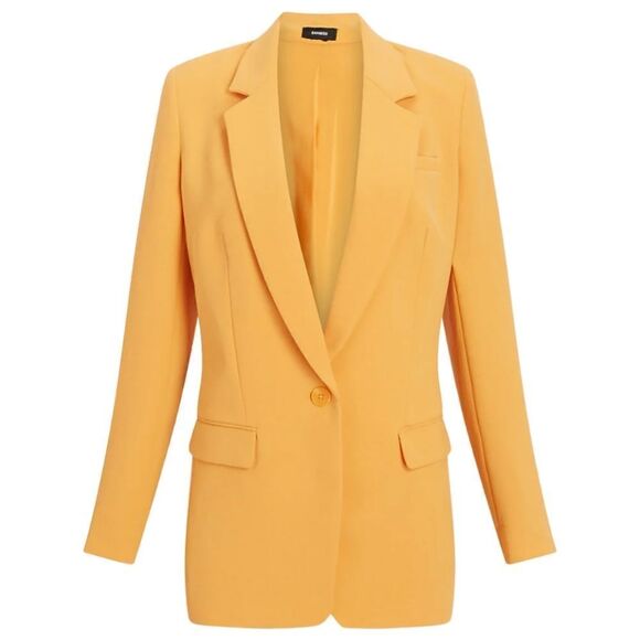 Express Twill One Button Cinched Boyfriend Blazer - Picture 1 of 4